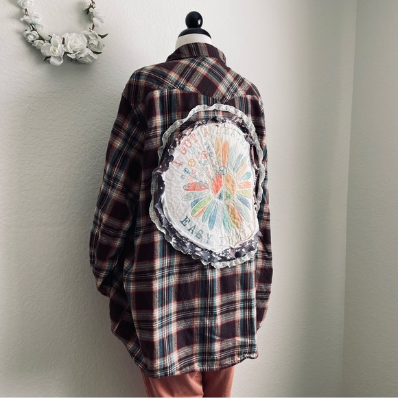 Reworked Boho Flannel “I Got A Peaceful Easy Feeling” - Picture 7 of 16